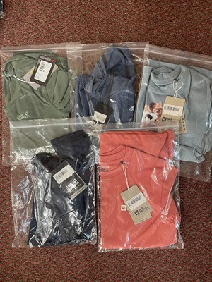 Lot 264 - Five Jack Wolfskin Ladies T-shirts.