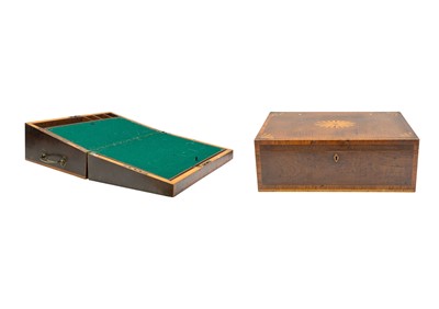 Lot 28 - A George III mahogany, inlaid and crossbanded writing slope.