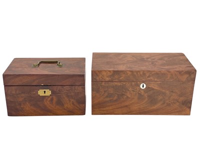 Lot 97 - A Victorian figured mahogany tea caddy.