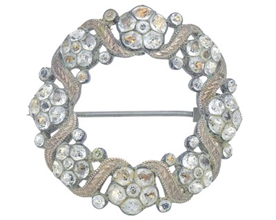 Lot 149 - A Georgian silver with gold overlay 'black dot' paste set buckle.