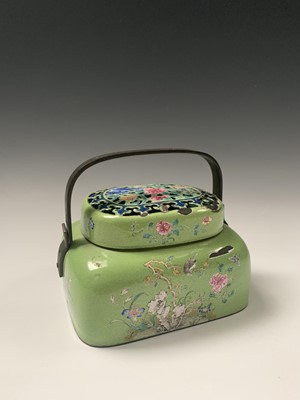 Lot 3 - A Chinese enamel hand warmer, early 20th...