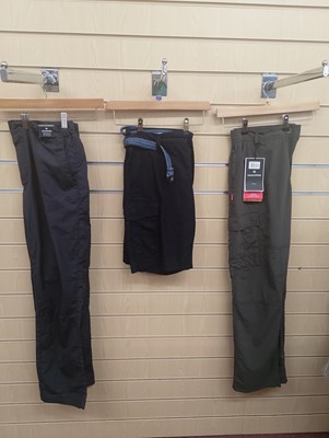Lot 355 - Two Pairs of Craghopper Walking Trousers and a Pair of Reef Shorts
