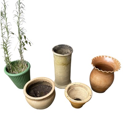 Lot 20 - Five Ceramic Garden planters. The largest...