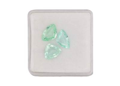 Lot 168 - Three loose Paraiba tourmaline gemstones.