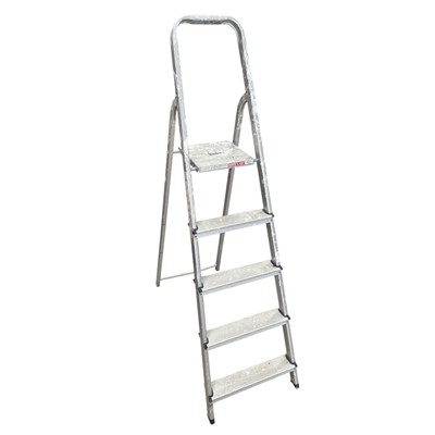 Lot 39 - An aluminium five-step ladder.