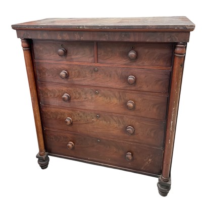 Lot 10 - A Victorian Mahogany 2 over 4 chest of drawers....