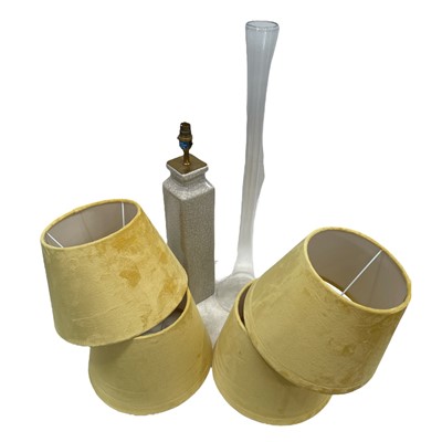 Lot 46 - Four yellow Velour lampshades, 20cm x 30cm...