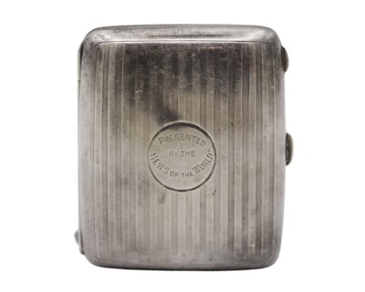 Lot 121 - A George V silver engine turned cigarette case by Elkington & Co Ltd.
