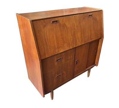 Lot 71 - A mid-century Burolite teak bureau writing...