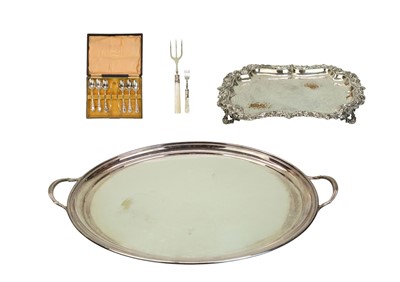Lot 207 - A large oval silver plated butler's tray.