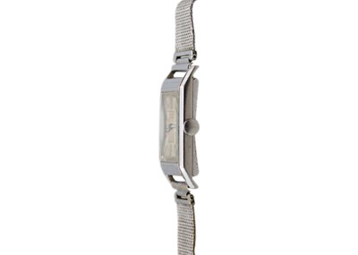 Lot 209 - ROLEX MARCONI - An Art Deco rectangular nickel case lady's manual wind wristwatch.