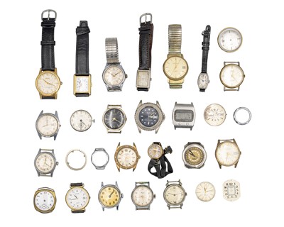 Lot 282 - A collection of ladies' and gentlemen's mechanical wristwatches and movements for spares or repairs.