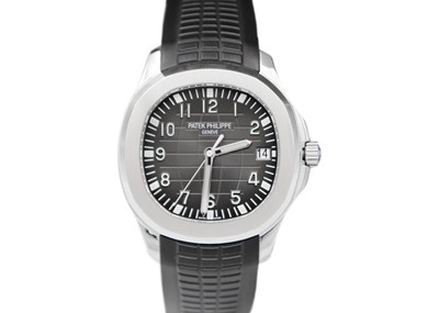 Lot 217 - PATEK PHILIPPE - A rare and desirable Aquanuat stainless steel gentleman's automatic wristwatch.