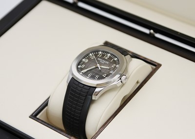 Lot 217 - PATEK PHILIPPE - A rare and desirable Aquanuat stainless steel gentleman's automatic wristwatch.