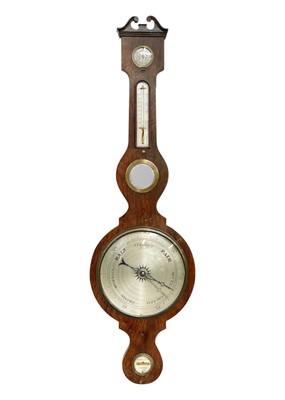 Lot 213 - A Victorian rosewood wheel barometer.