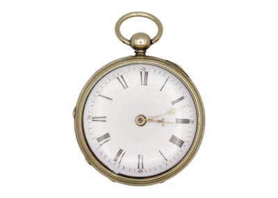 Lot 250 - A George III nickel cased fusee verge pocket watch.