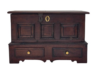 Lot 896 - A Welsh oak coffer bach.