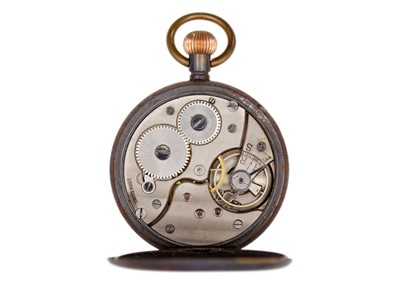 Lot 265 - A Swiss gunmetal cased keyless wind lever pocket watch.