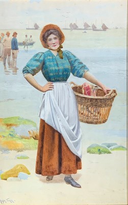 Lot 146 - Ralph TODD (1856-1932) Fisher woman...