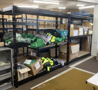 Lot 617 - Two Industrial Steel Shelving Units