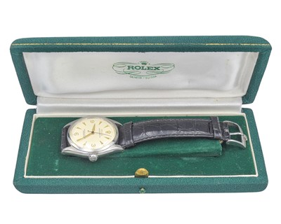 Lot 210 - ROLEX - An Oyster Perpetual Officially Certified Chronometer stainless steel gentleman's wristwatch.