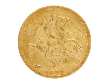Lot 203 - A Victoria 1888 Jubilee head full sovereign gold coin.