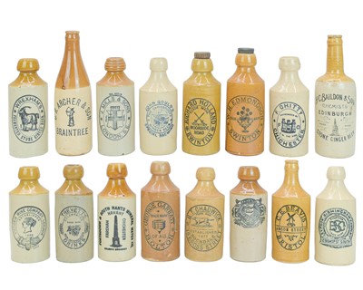 Lot 359 - A collection of stoneware ginger beer bottles.