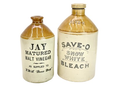 Lot 362 - Save-O Snow White Bleach stoneware flagon.