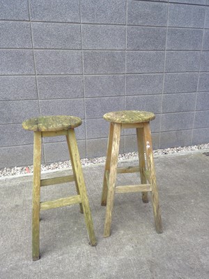 Lot 101 - Two Hardwood Stools. The Stools are 70cm tall...