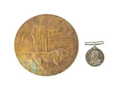 Lot 277 - A WWI bronze memorial plaque.