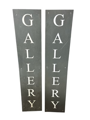 Lot 110 - A pair of gallery display signs, 137cm x 29.5cm.