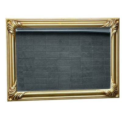 Lot 111 - Gilt finish wooden frame, bevelled edge mirror....