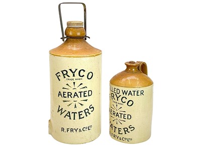 Lot 477 - Two Fry Co aerated waters stoneware flagons.