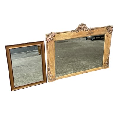 Lot 114 - A Striped Pine Over Mantel Mirror 117 x 79cm...
