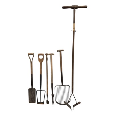 Lot 116 - Vintage Garden tools, including a Potato fork,...