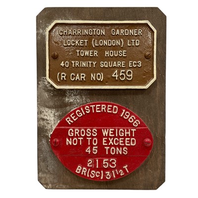 Lot 118 - Two Vintage Cast Iron Signs mounted on a board....