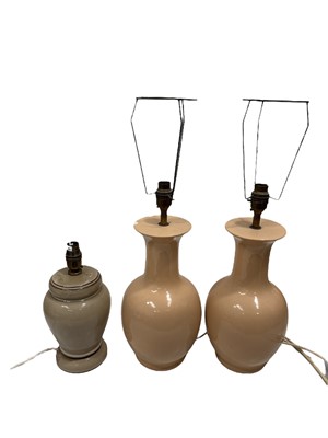 Lot 137 - A Denby table lamp by David Williams, height...