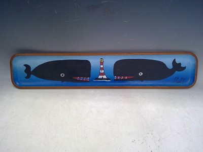Lot 1 - A Stephen Camps ( SCAMPS ) Decorated Teak Tray....