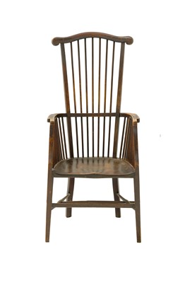 Lot 912 - A Liberty style Arts and Crafts Windsor-type armchair.