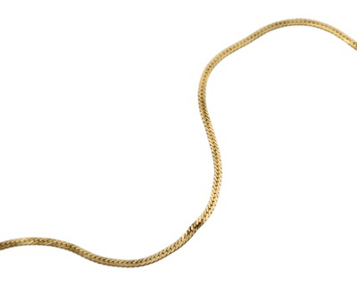 Lot 27 - A 9k gold herringbone link 6 1/2" bracelet.