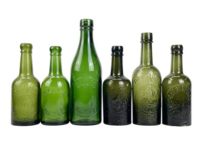 Lot 432 - Local interest green glass bottles.