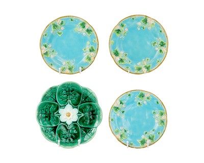 Lot 446 - Three George Jones majolica dessert plates.
