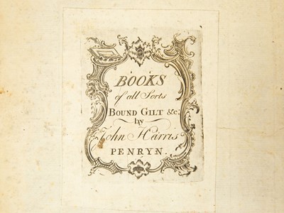 Lot 145 - 'Books of all Sorts Bound and Gilt &c. by John Harris, Penryn'