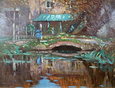 Lot 1102 - Robert Langley HUTTON(1883-1919) A Garden...