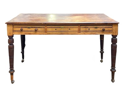 Lot 875 - A Victorian mahogany topped ash side or office table.