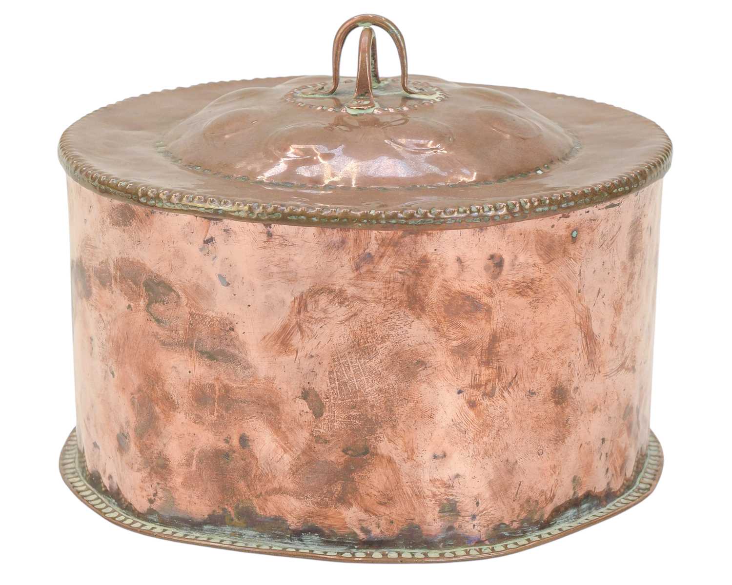 Lot 26 - John Pearson, a circular copper box and cover.