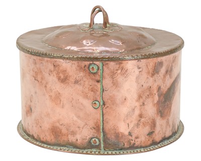 Lot 26 - John Pearson, a circular copper box and cover.