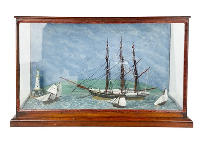 Lot 251 - A late Victorian glazed maritime diorama.