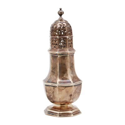 Lot 251 - A good George I Britannia Standard silver caster by Charles Adam.