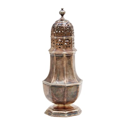 Lot 251 - A good George I Britannia Standard silver caster by Charles Adam.